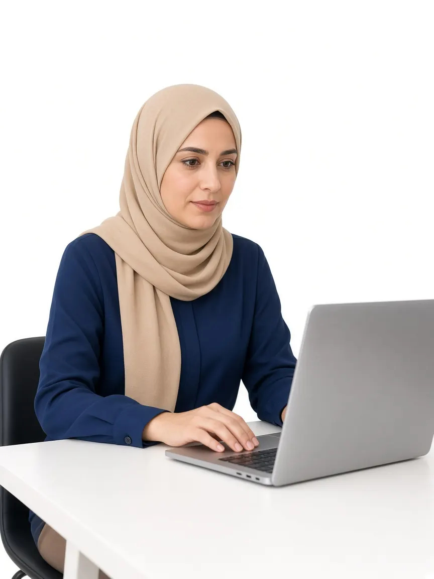 مستقلة تتواصل مع عميل